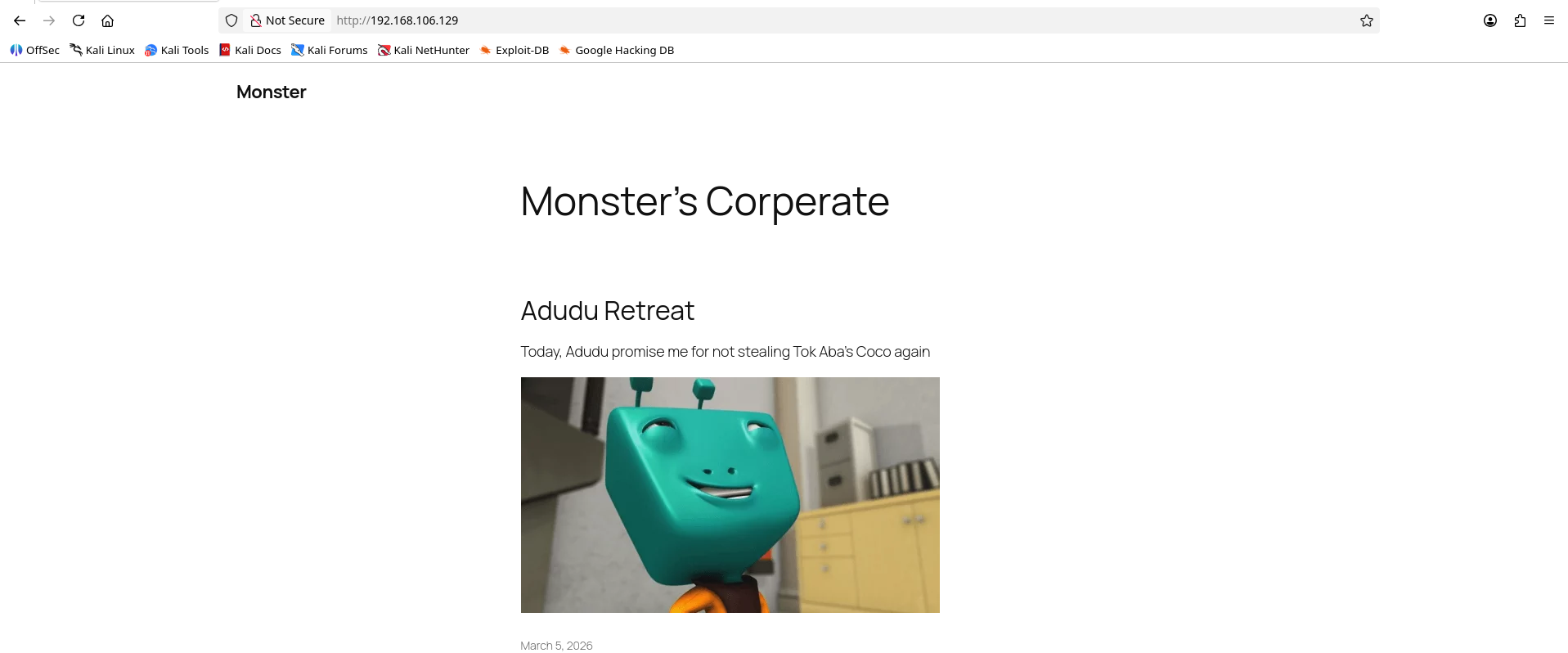 Monster Corporate WordPress homepage